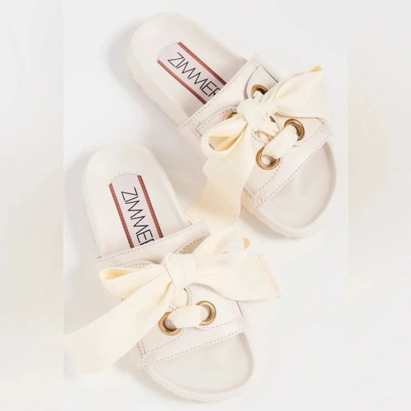 Zimmermann Shoes - Zimmermann Bow Slides Ivory Size EU 41/ US 10.5